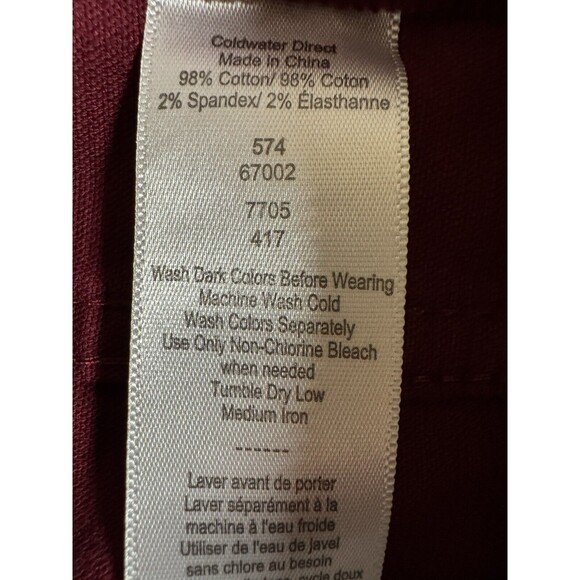 Coldwater Creek Corduroy Pants Jean Stretch Straight Leg Size 16P Maroon Red EUC - Picture 5 of 7